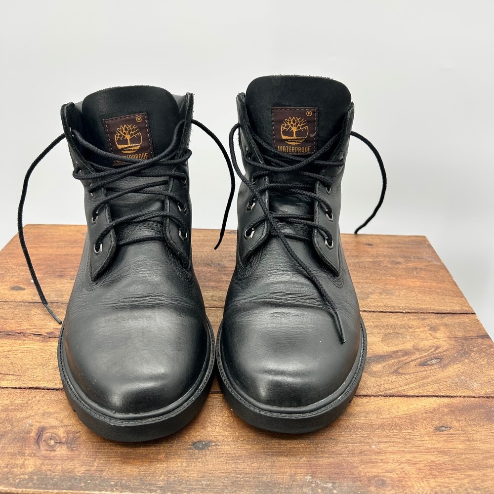 Timberland Mens Waterproof Black Leather Lace Up Ankle Boots Work‎ Hiking 6 Inch